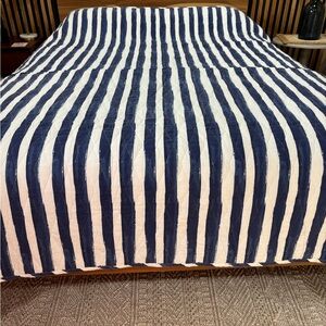 Martha Stewart Blue and White Striped Quilt